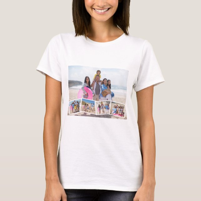 5 Photo Collage Template Personalised T-Shirt (Front)