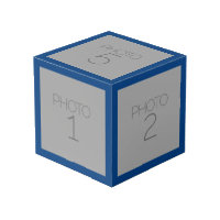 5 Photo Collage with Solid Royal Blue Border