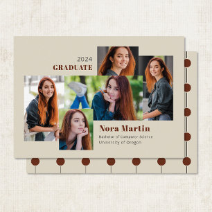 5 Photo College Graduate Auburn Cream Announcement