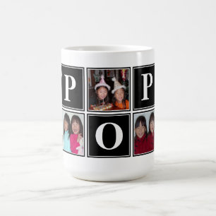 5 Photo Custom Black Collage POP Mug
