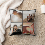 5 Photo Custom Collage Personalised Cushion<br><div class="desc">Create a Custom Photo Collage unique customised personalised 5 Photo throw pillow from Ricaso. Features 4 photo templates to the front and one to the back</div>