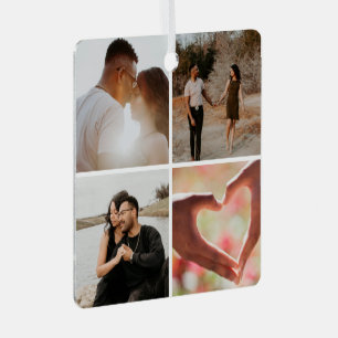 5 Photo Custom Collage Personalised Metal Tree Decoration