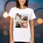 5 Photo Custom Collage Personalised T-Shirt<br><div class="desc">Create a Custom Photo Collage unique customised personalised 5 Photo t-shirt from Ricaso. Features 4 photo templates to the front and one to the back</div>