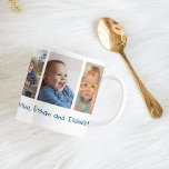 5 Photo Father's Day 2025 Blue Love You Daddy Coffee Mug<br><div class="desc">Cute father's day mug personalised with 5 photos , love you daddy typography and kids names.</div>