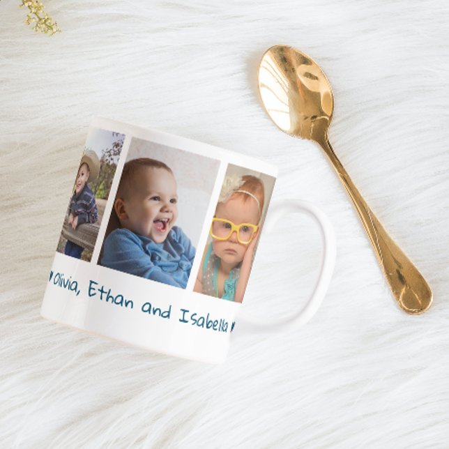 5 Photo Father's Day 2025 Blue Love You Daddy Coffee Mug (Creator Uploaded)