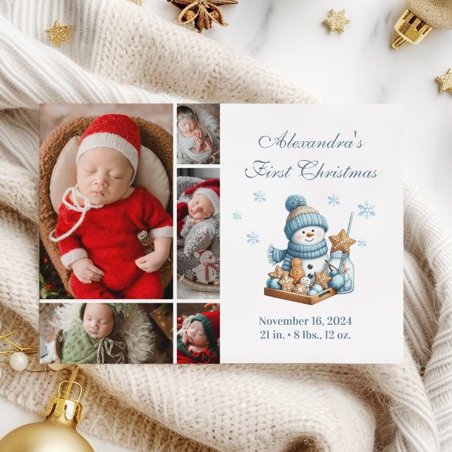 5 Photo First Christmas Birth Announcement  (Creator Uploaded)