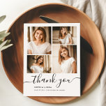 5 Photo Graduation Collage Script Modern Elegant Thank You Card<br><div class="desc">Thank your friends and family for their support and gifts with this elegant 5 photo collage graduation thank you card. Featuring a modern calligraphy script and a customisable front and back design, this thank you card is perfect for showing your appreciation after your big day. Personalise with your own photos...</div>