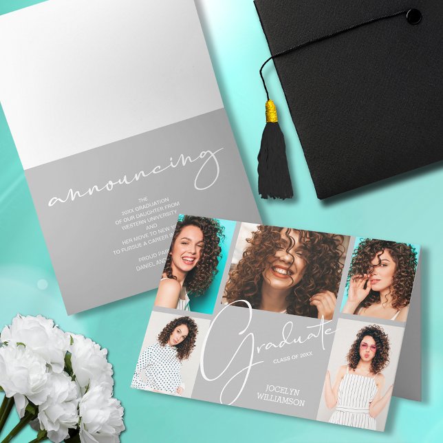 5 Photo Grey Graduation Announcement (Creator Uploaded)