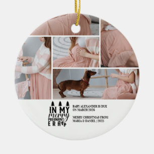 5 Photo In My Merry Pregnant Era Christmas Ceramic Ornament