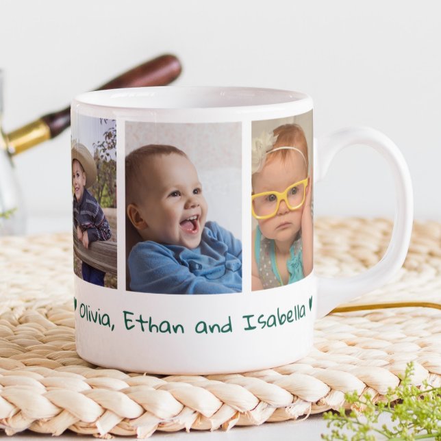 5 Photo Love You Daddy Father's Day 2023 Green Coffee Mug (Creator Uploaded)