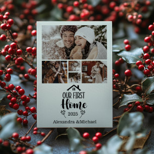 5 Photo Minimialist Christmas Our First Home Holiday Card