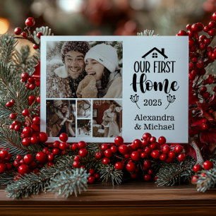 5 Photo Minimialist Christmas Our First Home Holiday Card