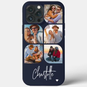 5 Photo Modern Trendy Simple Personalised Name iPhone 13 Pro Max Case