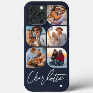 5 Photo Modern Trendy Simple Personalised Name iPhone 13 Pro Max Case