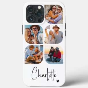 5 Photo Modern Trendy Simple Personalised Name iPhone 13 Pro Max Case
