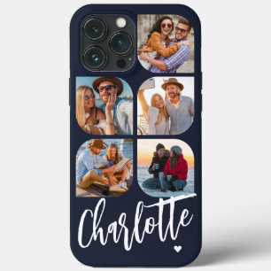 5 Photo Modern Trendy Simple Personalised Name iPhone 13 Pro Max Case