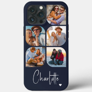 5 Photo Modern Trendy Simple Personalised Name iPhone 13 Pro Max Case