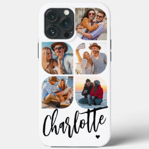 5 Photo Modern Trendy Simple Personalised Name iPhone 13 Pro Max Case