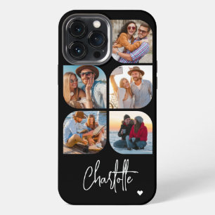 5 Photo Modern Trendy Simple Personalised Name iPhone 13 Pro Max Case