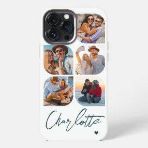 5 Photo Modern Trendy Simple Personalised Name iPhone 13 Pro Max Case