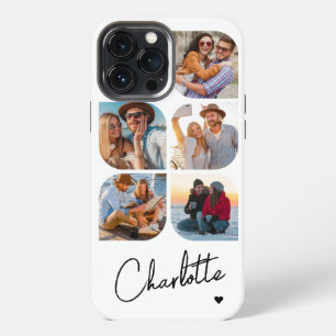 5 Photo Modern Trendy Simple Personalised Name iPhone 13 Pro Max Case