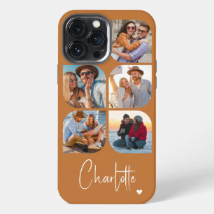 5 Photo Modern Trendy Simple Personalised Name iPhone 13 Pro Max Case