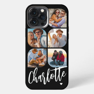 5 Photo Modern Trendy Simple Personalised Name iPhone 13 Pro Max Case