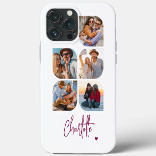 5 Photo Modern Trendy Simple Personalised Name iPhone 13 Pro Max Case