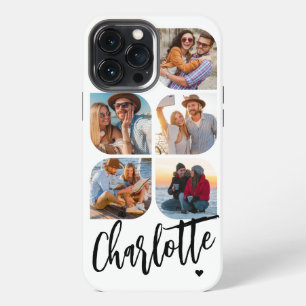 5 Photo Modern Trendy Simple Personalised Name iPhone 13 Pro Max Case