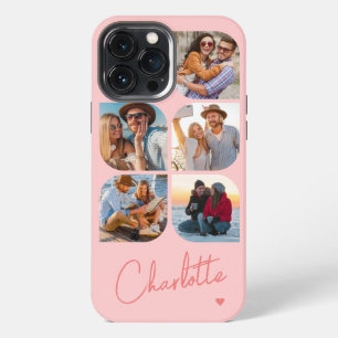 5 Photo Modern Trendy Simple Personalised Name iPhone 13 Pro Max Case