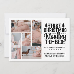 5 Photo Mommy to be Christmas Pregnancy  Holiday Card