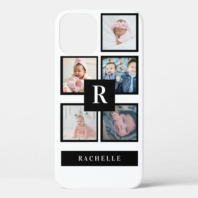 5 Photo & Monogram & Name Case-Mate iPhone Case (Back)