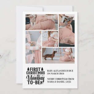 5 Photo Mummy to be Christmas Pregnancy  Holiday Card