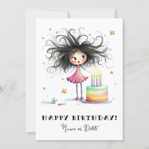 * 5 PHOTO NAME Birthday Card Personalise Whimsical