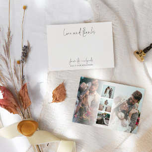 5 Photo Name Script Wedding Newlywed Love Thanks Thank You Card