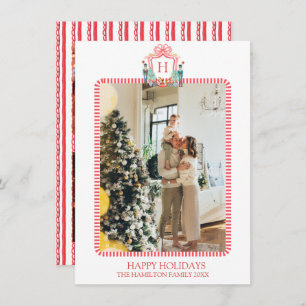 5 Photo Nutcracker Monogram Photo Grandmillennial Holiday Card
