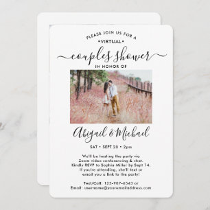 5 Photo Virtual Couples Bridal Shower by Mail Invitation