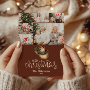 5 Photo  Western Cowboy Hat Christmas Holiday Card