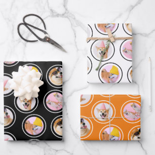 5 Photograph random scattered pattern personalised Wrapping Paper Sheet