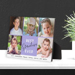 5 Photos Best Grandma Ever Family Plaque<br><div class="desc">Give your Grandma this beautiful keepsake sign for her birthday,  Christmas or Grandparent's day. Personalise with 5 photos of her grandchildren and their names. "Best Grandma Ever" is accented with modern handwritten style text.</div>