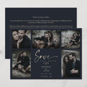 5 Photos Blue Chic Trendy Collage Wedding Covid19