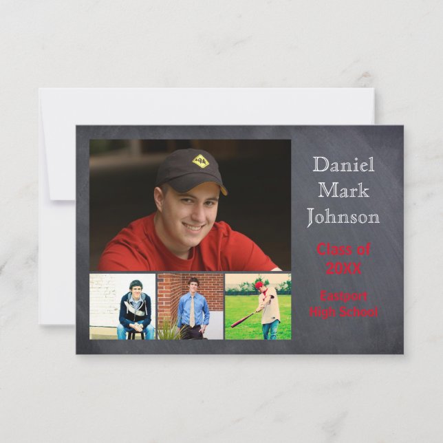 5 Photos Collage - 3x5 Graduation Announcement (Front)