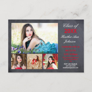5 Photos Collage - 3x5 Graduation Announcement