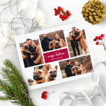 5 Photos Collage Chic Script Merry Christmas Postcard<br><div class="desc">5 Photos Collage Chic Script Merry Christmas Postcard</div>