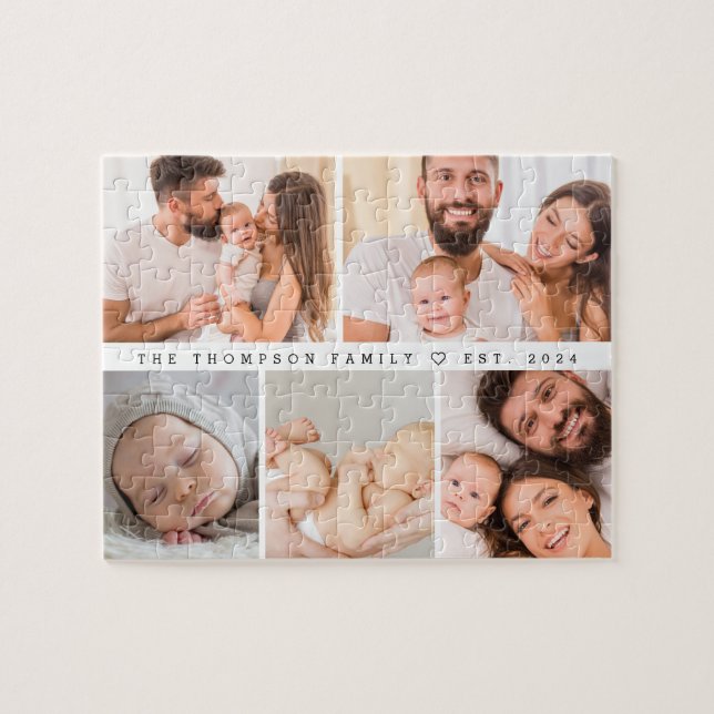 5 Photos Gallery Family Collage Personalised Jigsaw Puzzle (Horizontal)