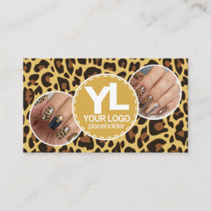 5 Photos Logo Template Leopard Print Rockabilly Business Card