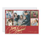 5 photos Merry Christmas elegant script collage