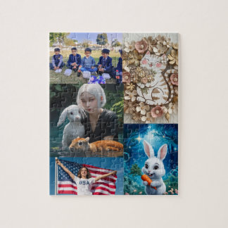 5 photos personalise puzzle, collage photo jigsaw puzzle