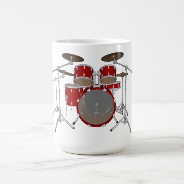 5 Piece Drum Kit - Red - Coffee Mug - Drum Set (Center)