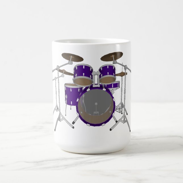 5 Piece Drum Kit: Violet: Coffee Mug: Drums Set Mug (Center)
